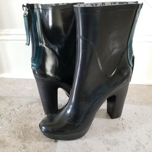 Zara Block Heel Rain Boots